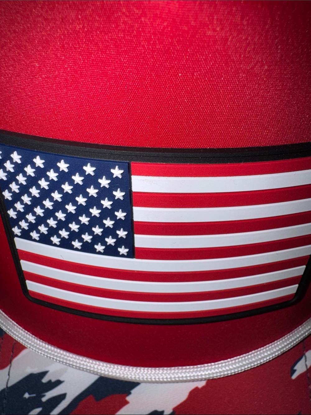 Branded bills Red Patriotic Baseball Cap with American Flag - Picture 2 of 3
